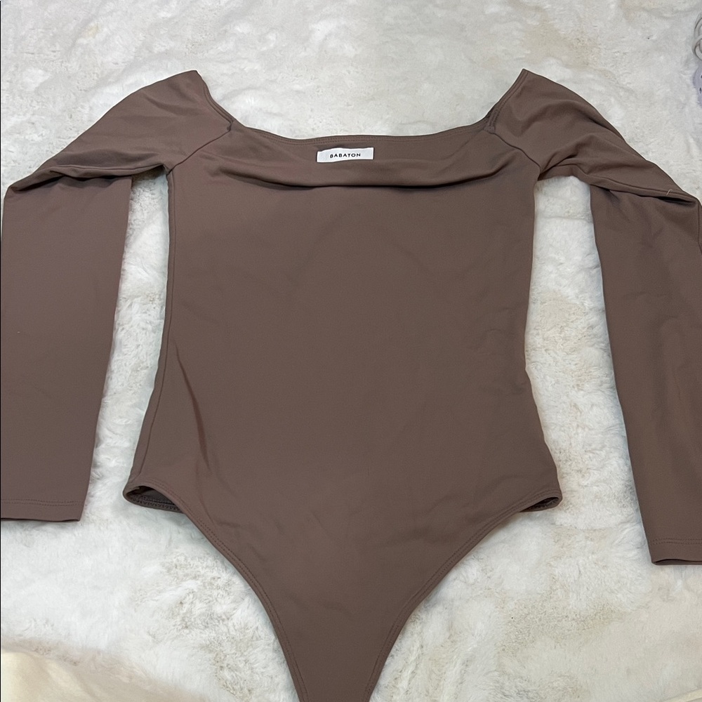 Babaton Brown Long Sleeve Bodysuit